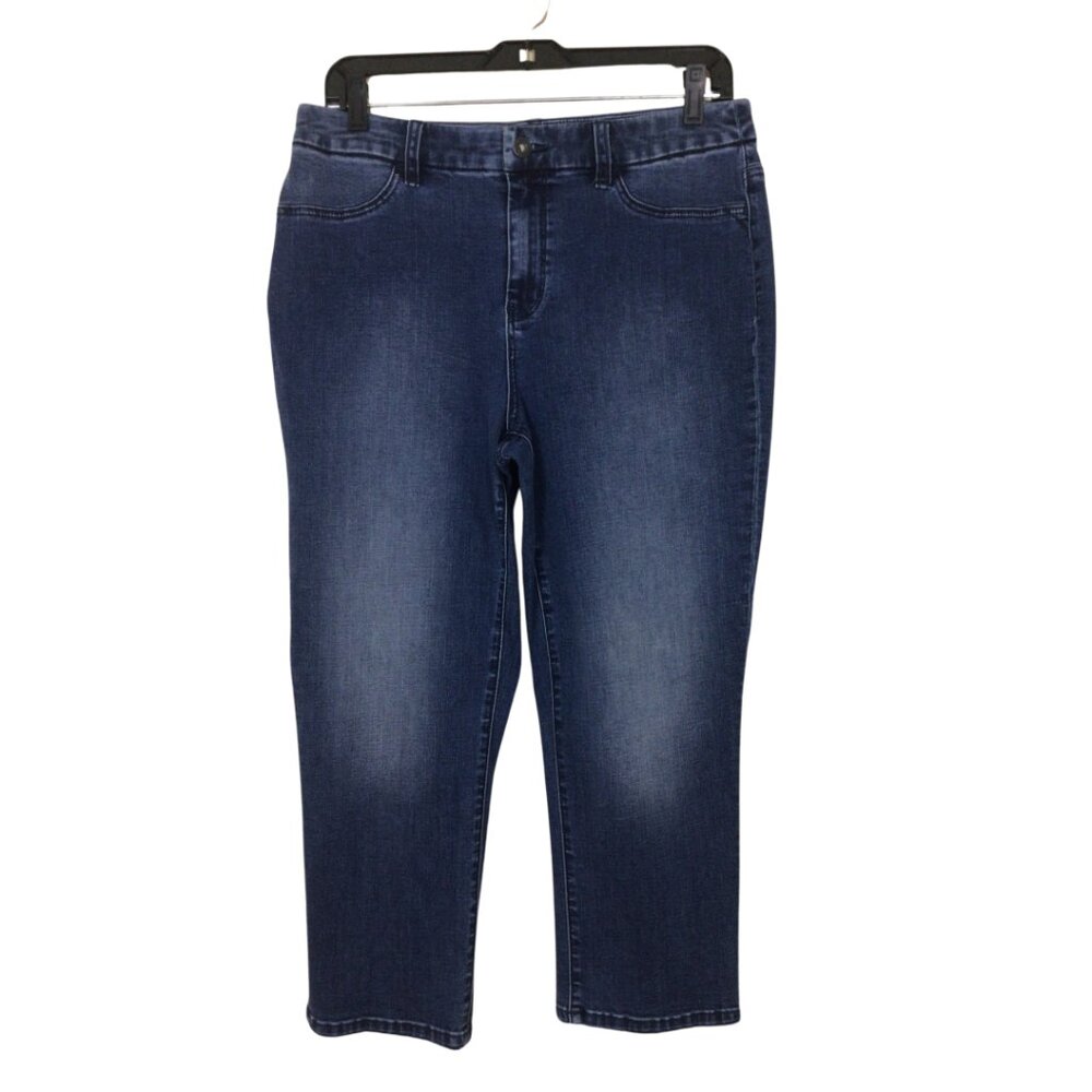 Chico’s Jeans Women’s 6 Blue Capri Cropped Crop Denim Stretch